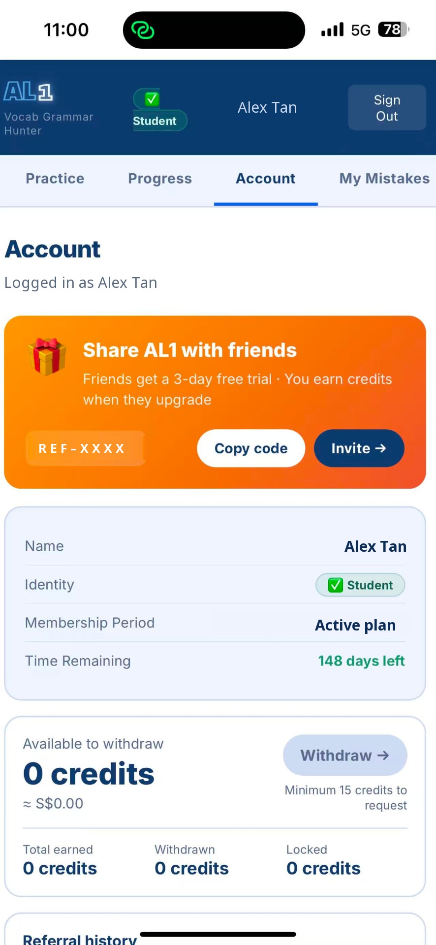 LexiMind app screen