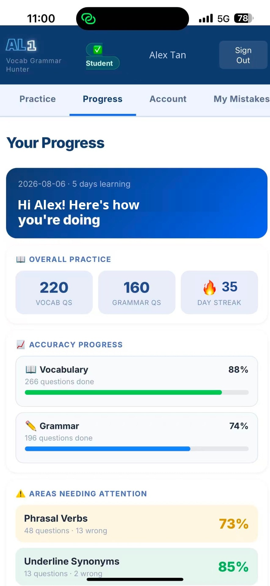 LexiMind app screen